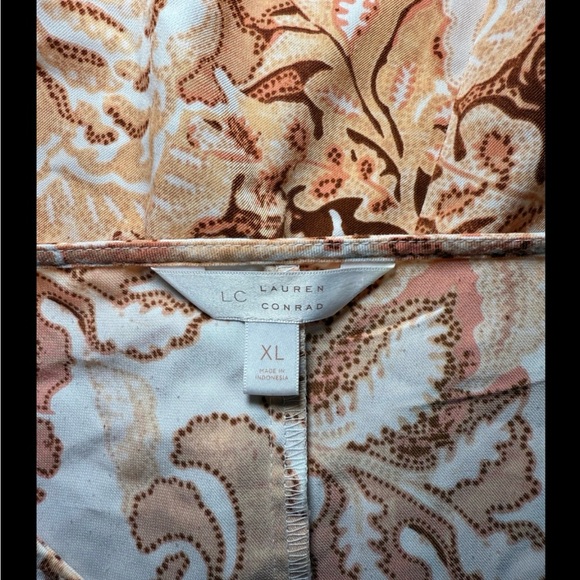 Cottagecore Fall Colors‎ Pink and Brown Floral Blouse Size XL - Picture 4 of 6